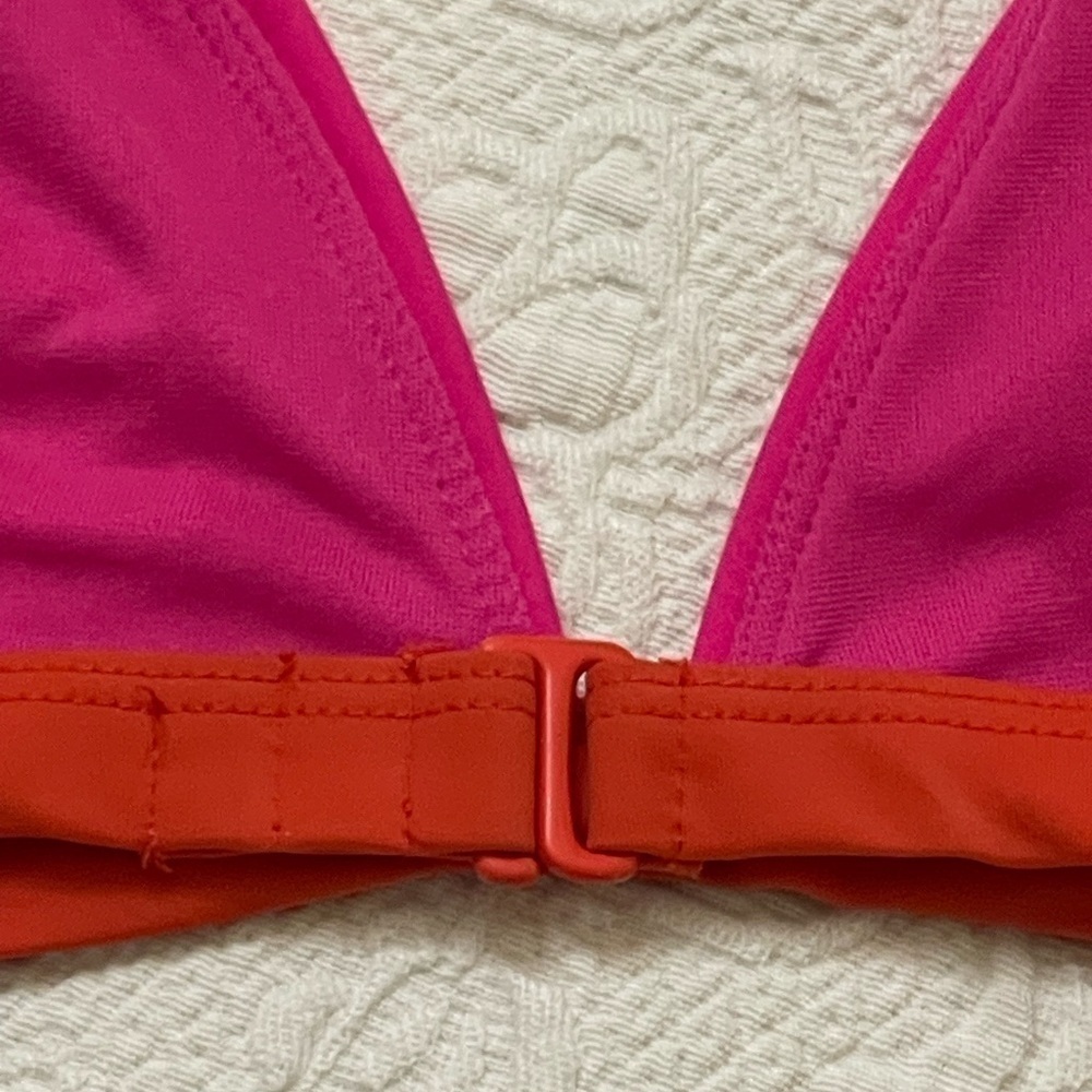 FUCHSIA/RED TRIANGLE BIKINI TOP SZ SMALL - Picture 4 of 4